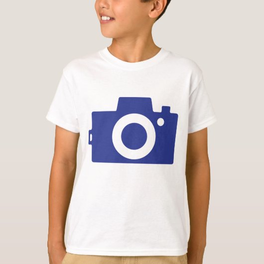 ミニマル青カメラ Tシャツ (正面)