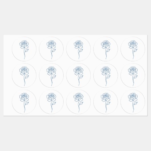 ミニマル青バララインアートラベル ラベル (シート)