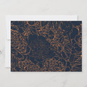 ミニマル青フローラ日付の保存 セーブザデート (裏面)