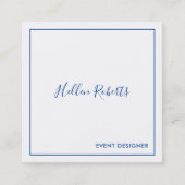 ミニマル青縁ど四角 スクエア名刺 (正面)