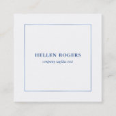 ミニマル青縁ど スクエア名刺 (正面)