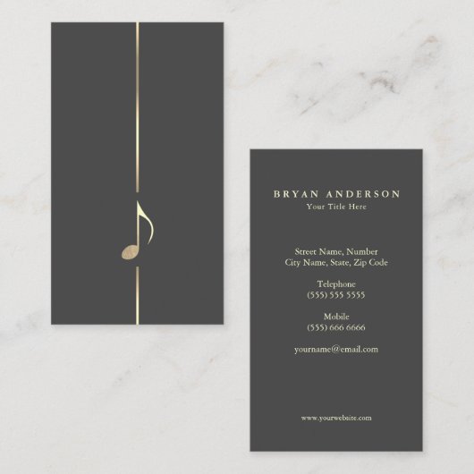 ミニマル音楽8音符名刺 名刺 (正面/裏面)