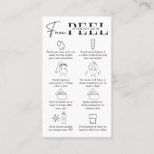 ミニマル顔ピールアフターケアガイドの手順 名刺 (正面)