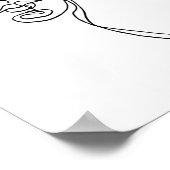 ミニマル顔ラインスケッチプリント ポスター (角)