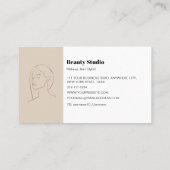ミニマル顔ロゴヘア美しいメイクアップニュートラル 名刺 (裏面)