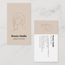 ミニマル顔ロゴヘア美しいメイクアップニュートラル 名刺
