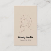 ミニマル顔ロゴヘア美しいメイクアップニュートラル 名刺 (正面)