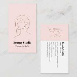 ミニマル顔ロゴヘア美しいメイクアップピンク 名刺