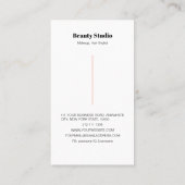 ミニマル顔ロゴヘア美しいメイクアップピンク 名刺 (裏面)