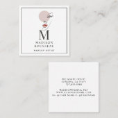 ミニマル顔ロゴモノグラムのメイクアップアーティストSq スクエア名刺 (正面/裏面)