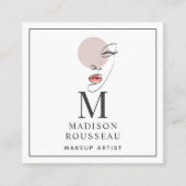 ミニマル顔ロゴモノグラムのメイクアップアーティストSq スクエア名刺 (正面)