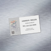 ミニマル顔美しいヘア&メイクアップ&QRコード マグネット名刺 (インサイチュ)