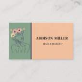 ミニマル顔美しいヘア&メイクアップ&QRコード 名刺 (正面)