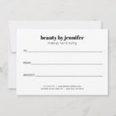 ミニマル顔美しいロゴピンクギフト証明書 (裏面)