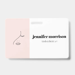 ミニマル顔美しいロゴメイクアップアーティストピンク バッジ