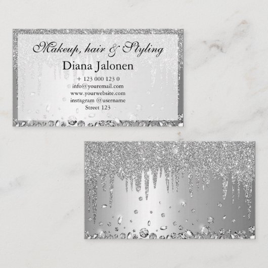 ミニマル顔美しいロゴメイクアップアーティストピンク 名刺 (正面/裏面)