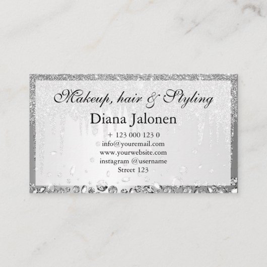 ミニマル顔美しいロゴメイクアップアーティストピンク 名刺 (正面)