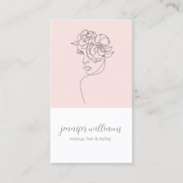 ミニマル顔美しいロゴメイクアップアーティストピンク 名刺