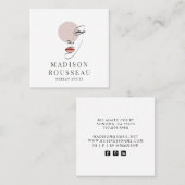 ミニマル顔美しいロゴメイクアップアーティスト スクエア名刺 (正面/裏面)