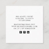 ミニマル顔美しいロゴメイクアップアーティスト スクエア名刺 (裏面)