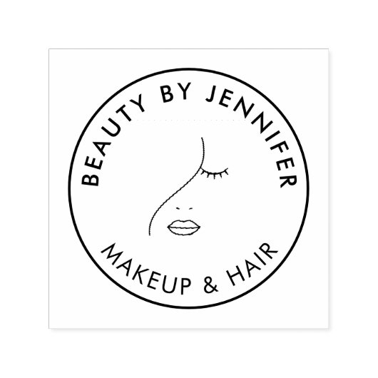 ミニマル顔美しいロゴメイクアップアーティスト セルフインキングスタンプ (デザイン)