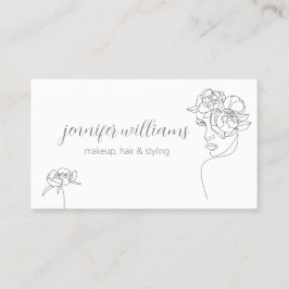 ミニマル顔美しいロゴメイクアップアーティスト 名刺