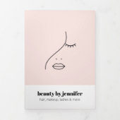 ミニマル顔美しいロゴメイクアップラッズパンフレット 三つ折りカード (カバー)