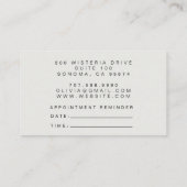 ミニマル顔美しいロゴ美容師 名刺 (裏面)