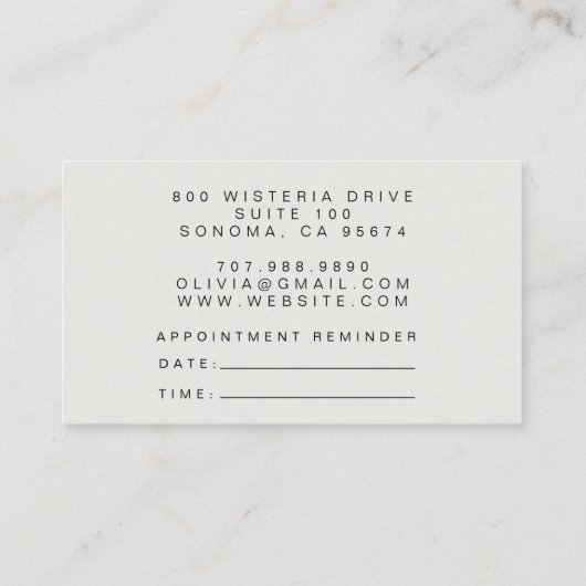 ミニマル顔美しいロゴ美容師 名刺 (裏面)