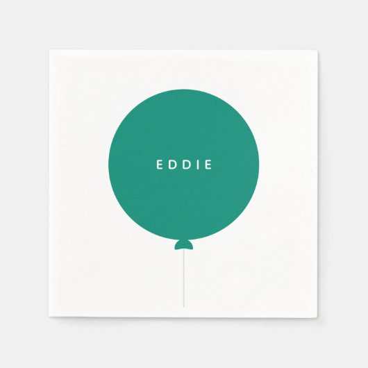ミニマル風船 | Green Kidの誕生日パーティー スタンダードカクテルナプキン (正面)