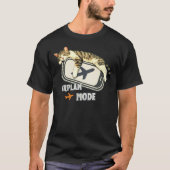 ミニマル飛行機モードの猫デザイン Tシャツ (正面)