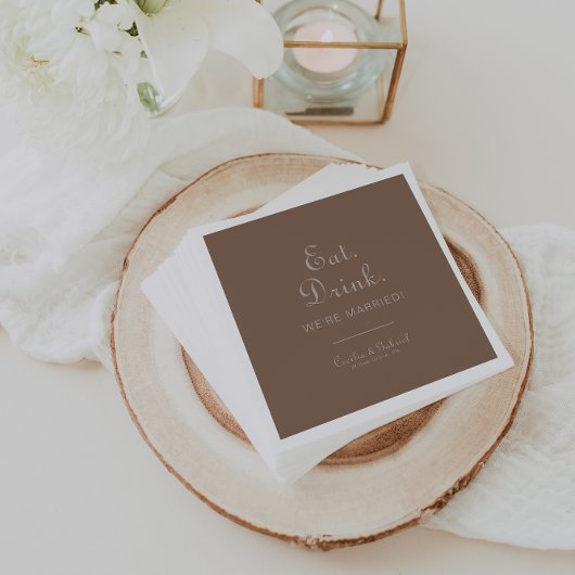 ミニマル食べス・ブラウン結婚したドリンク スタンダードカクテルナプキン