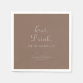 ミニマル食べス・ブラウン結婚したドリンク スタンダードカクテルナプキン (正面)