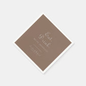 ミニマル食べス・ブラウン結婚したドリンク スタンダードカクテルナプキン (角)