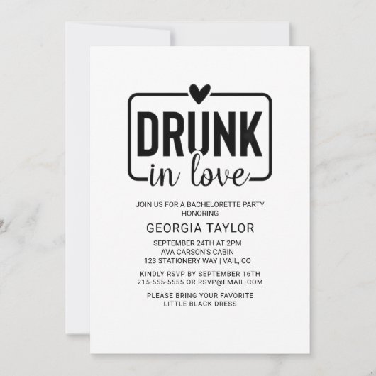 ミニマル飲リストブラック「恋のバチェロレッテ 招待状 (正面)