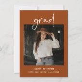 ミニマル高校の卒業パーティー写真 招待状 (正面)