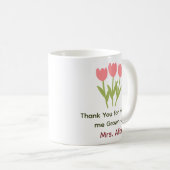 ミニマル魅力的フローラピンクグリーン評価 コーヒーマグカップ (正面右)