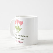 ミニマル魅力的フローラピンクグリーン評価 コーヒーマグカップ (正面左)