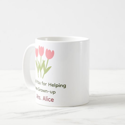 ミニマル魅力的フローラピンクグリーン評価 コーヒーマグカップ (正面左)