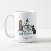 ミニマル魅力的リストホワイトクリスマス居心地の良いクリーン コーヒーマグカップ (左)