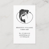ミニマル魚釣りガイド魚釣り文字 名刺 (裏面)