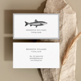 ミニマル魚釣りガイド魚釣り文字 名刺