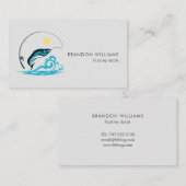 ミニマル魚釣りガイド魚釣り文字 名刺 (正面/裏面)