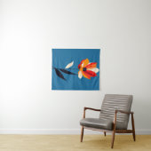 ミニマル鮮やかリストフラワーオンブルーアート タペストリー (インサイチュ(横))