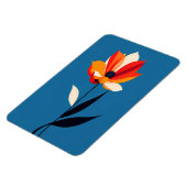 ミニマル鮮やかリストフラワーオンブルーアート マグネット (左側)