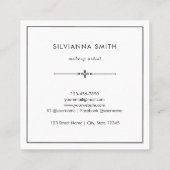 ミニマル鮮やかリストブルーティール（緑がかった色）水彩抽象芸術 スクエア名刺 (裏面)