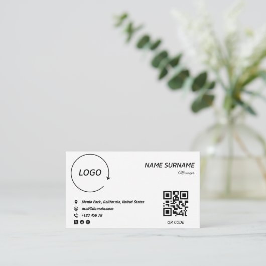 ミニマル鮮やかリスト名刺デザイン 名刺 (スタンド正面)