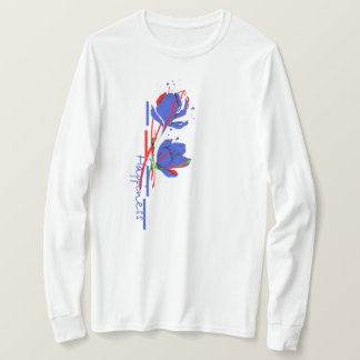 ミニマル鮮やか花 Tシャツ