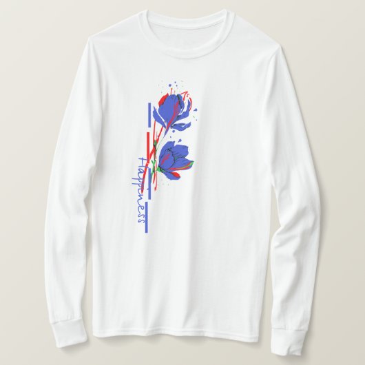 ミニマル鮮やか花 Tシャツ (デザイン正面)