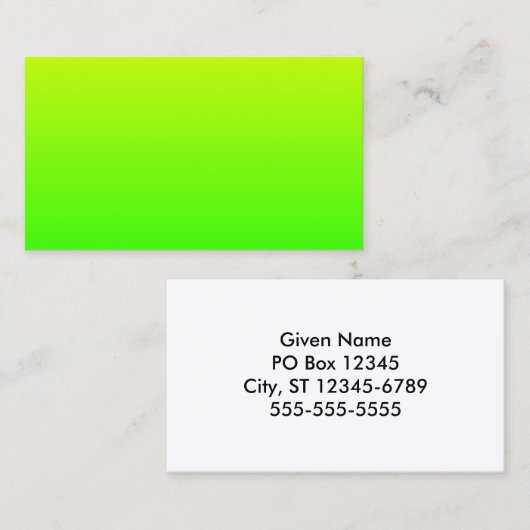 ミニマル黄緑グラデーション 名刺 (正面/裏面)